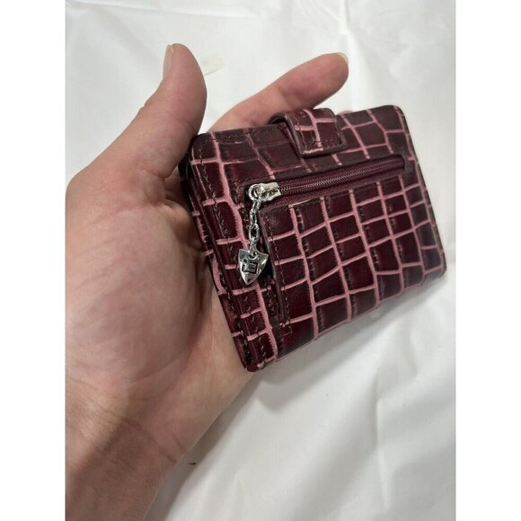 Identity Stronghold Womens Wallet Croc Print Leather Bifold Organizer - Picture 7 of 16